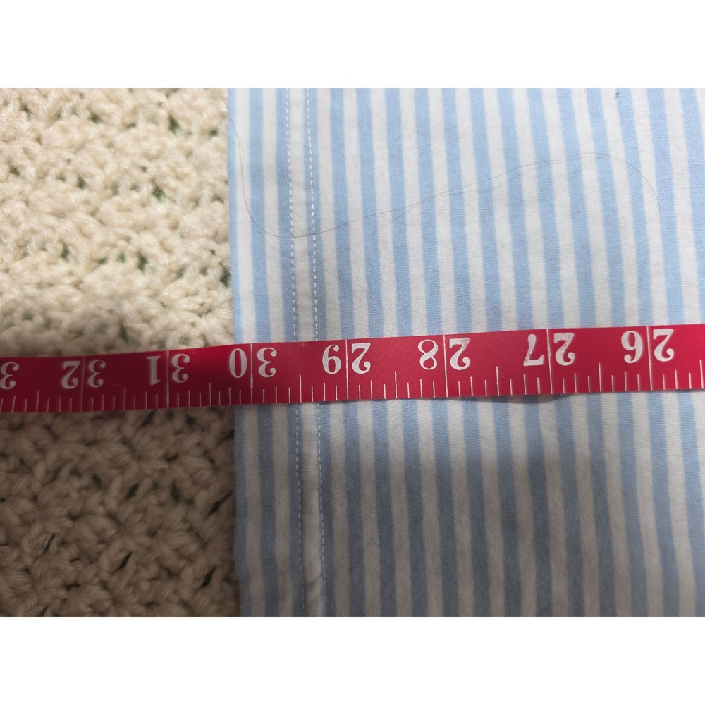 Brooks Brothers Polo Shirt Mens XXL Blue White Excellent Striped Cotton Pocket - Picture 5 of 6